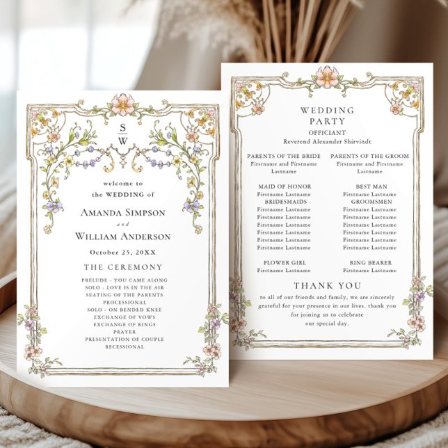 Programa Cerimônia de casamento da Ornamentado Vitoriana Gr (Criador carregado)