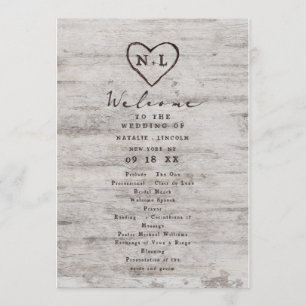 Programa Cerimônia de Casamento de Birch Russo de Suecas Es