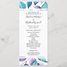 Programa Cerimônia de Casamento de Folha de Pau-roxo Turque