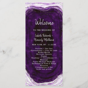 Programa Cerimônia de Casamento de Geodo Ametist Purple & S