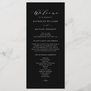 Programa Cerimônia de Casamento de Manuscrito Minimalista N