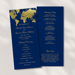 Programa Cerimônia de Casamento do Mapa do Mundo Elegante e