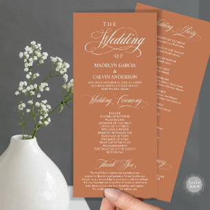 Programa Cerimônia de Casamento, Elegância Clássica em Cobr