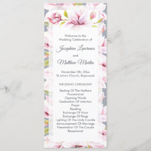 Programa Cerimônia de Casamento Floral Magnolia Charm