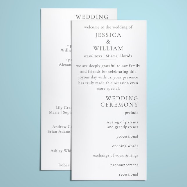 Programa Cerimônia de Casamento Minimalista (Criador carregado)