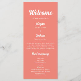Programa Cerimônia de Casamento Moderna com Letra Manuscrit