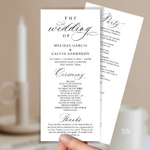 Programa Cerimônia de Casamento Moderna e Sofisticada