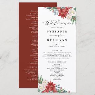 Programa Cerimônia de Casamento no inverno Floral de Waterc
