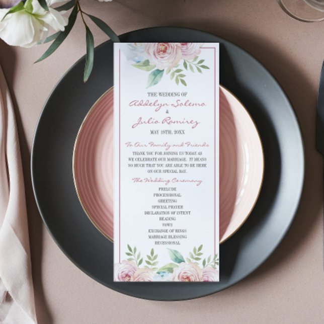 Programa Cerimônia de Casamento por Aquarela de Primavera F (Criador carregado)