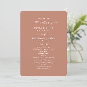Programa Cerimônia de Casamento Solid Terracotta Clay