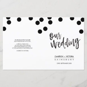 PROGRAMA CERIMÔNIA DO CASAMENTO manchados de ponto