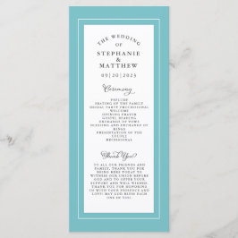 Programa Cerimônia Elegante do Serviço de Casamento Branco 