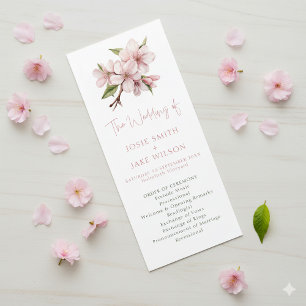 Programa Cerimônia mínima de casamento do Eleger Cherry Blo