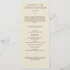 Programa Cerimônia Mínima Moderna de Bronze e Casamento Dou