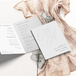 Programa Cinza | Script Watermark Monograma Wedding