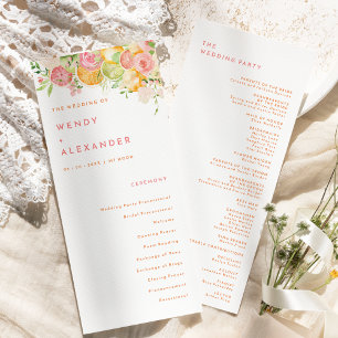 Programa Citrus Watercolor Wedding Flat
