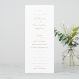 Programa Classic Neutral Monogram Elegant Wedding