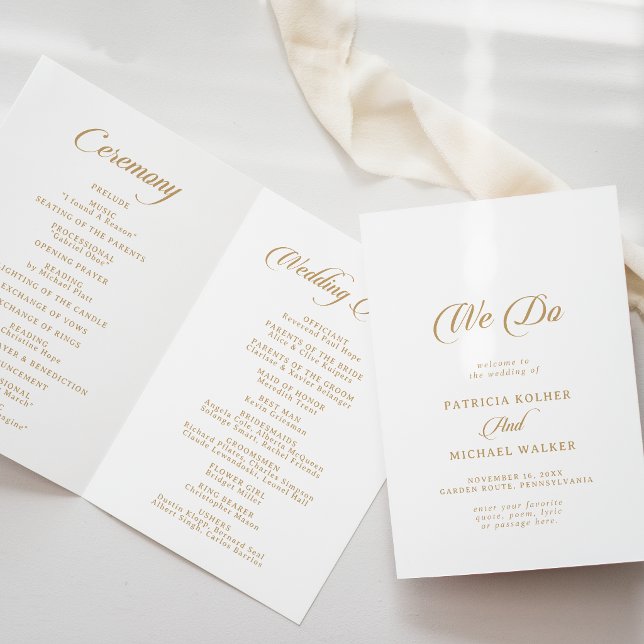 Programa Clássico Branco e Dourado We Do Dobrado Casamento (Criador carregado)
