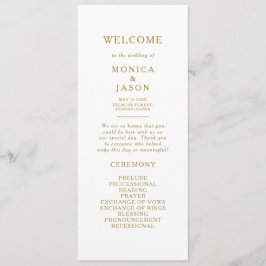 Programa Clássico de Casamento Dourado Minimalista