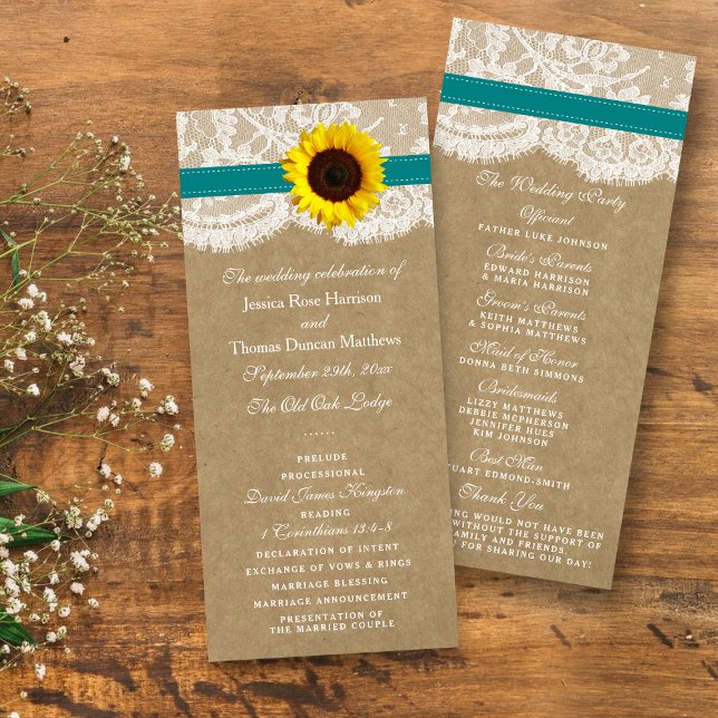 Programa Coleção Kraft, Lace & Sunflower - Teal (Criador carregado)