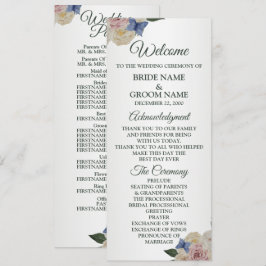 Programa Colorful Floral Blue Butterfly Green Wedding 