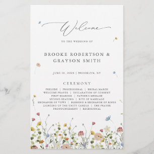 Programa Colorido de Casamento de Prados de Primav