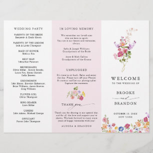 Programa Colorido de Casamento de Prados de Primav