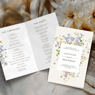 Programa Colorido de Casamento de Prados de Primav