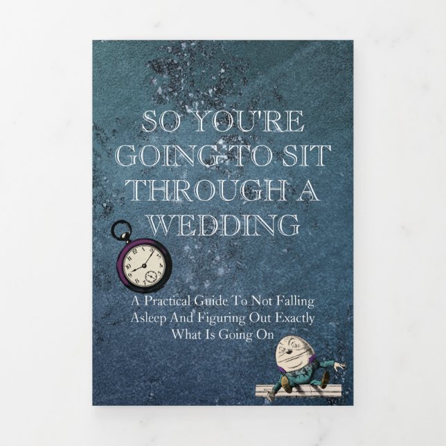 Programa Com Borda Tripla Alice Azul Escura no Casamento Engraçado da Terra  (Cobrir)