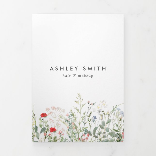 Programa Com Borda Tripla Brochura de Prados de Flores Selvagens (Cobrir)