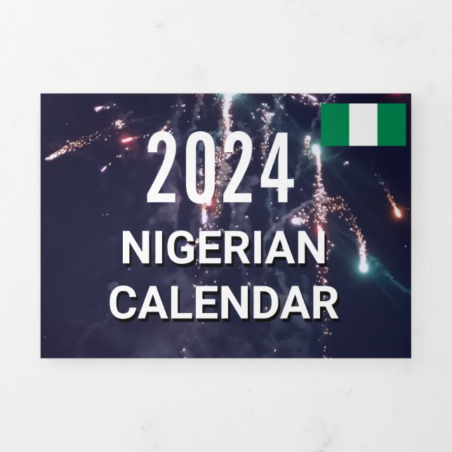 Programa Com Borda Tripla Calendário nigeriano 2024 (Cobrir)