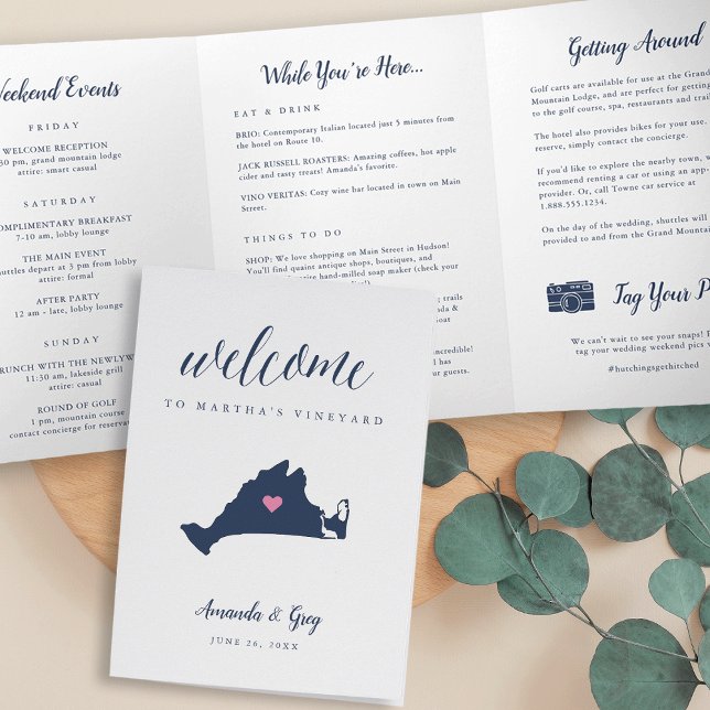 Programa Com Borda Tripla Carta de Boas-vindas do Casamento de Martha (Criador carregado)
