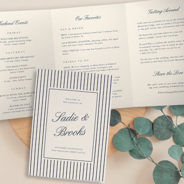 Programa Com Borda Tripla Carta de Boas-Vindas e Itinerário de Casamento com (Criador carregado)