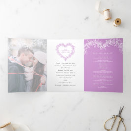 Programa Com Borda Tripla casamento botânico casamento no inverno roxo