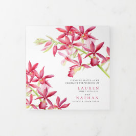 Programa Com Borda Tripla Casamento de cor d'água da joia da orquídea Red Ph