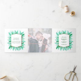 Programa Com Borda Tripla Casamento no inverno verde- de fotografia do pinhe