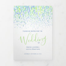 Cerimônia de casamento de abstrato, azul, verde e 