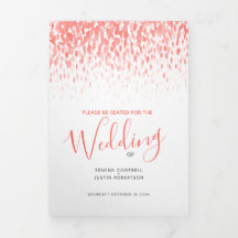 Cerimônia de casamento de coral e abstrato