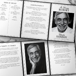 Programa Com Borda Tripla Classic Elegant 2-Photo Funeral/Memorial