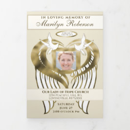 Programa Com Borda Tripla Colagem Funeral de Fotos com Ordem de Serviço