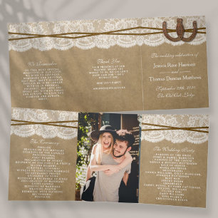 Programa Com Borda Tripla Coleção Kraft, Lace e Ferradura