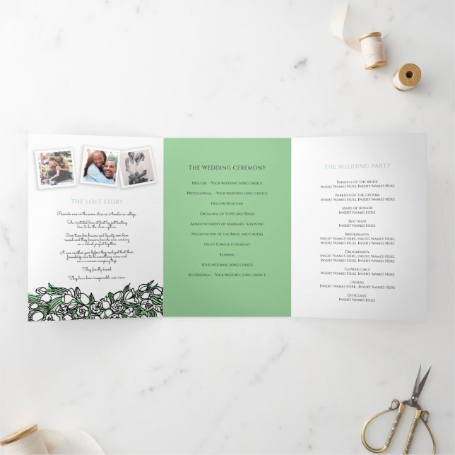 Programa Com Borda Tripla Dedicação à história da tinta das tulipas brancas  (Dentro)