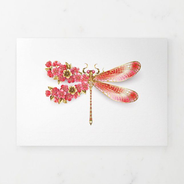Programa Com Borda Tripla Dragonfly com joalheria sakura (Cobrir)