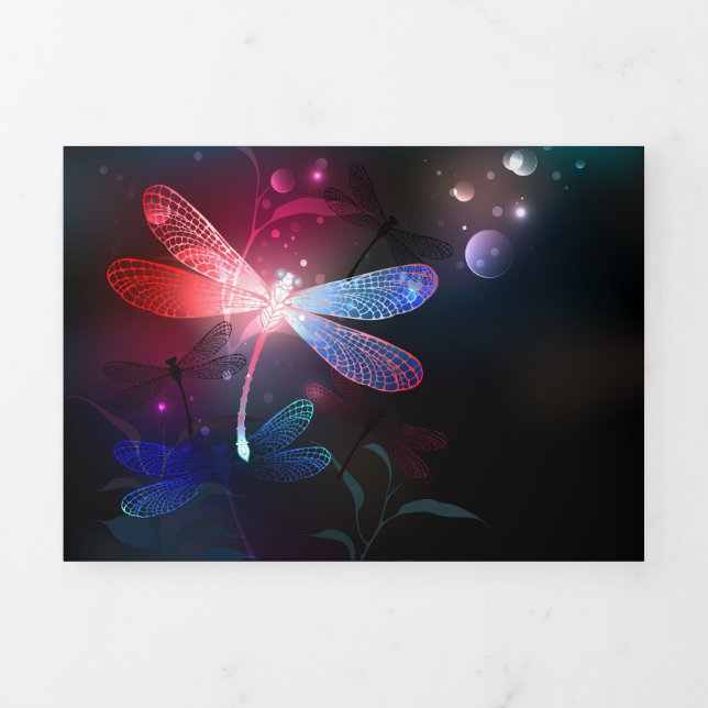 Programa Com Borda Tripla Dragonfly vermelha (Cobrir)