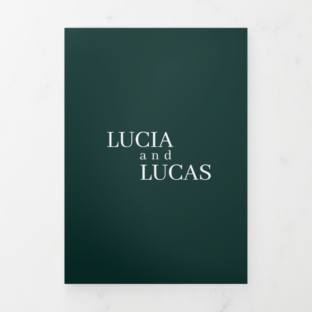 Programa Com Borda Tripla Foto Moderna Emerald Green All-in-One Wedding (Cobrir)