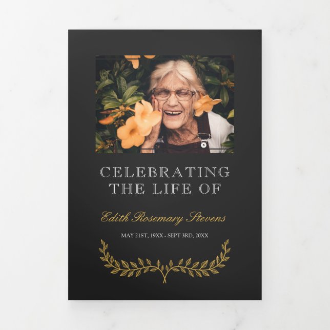 Programa Com Borda Tripla Fúria de Foto Amarelo Wreath (Cobrir)