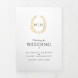 Programa Com Borda Tripla História do arranjo de monograma de ouro negro & p