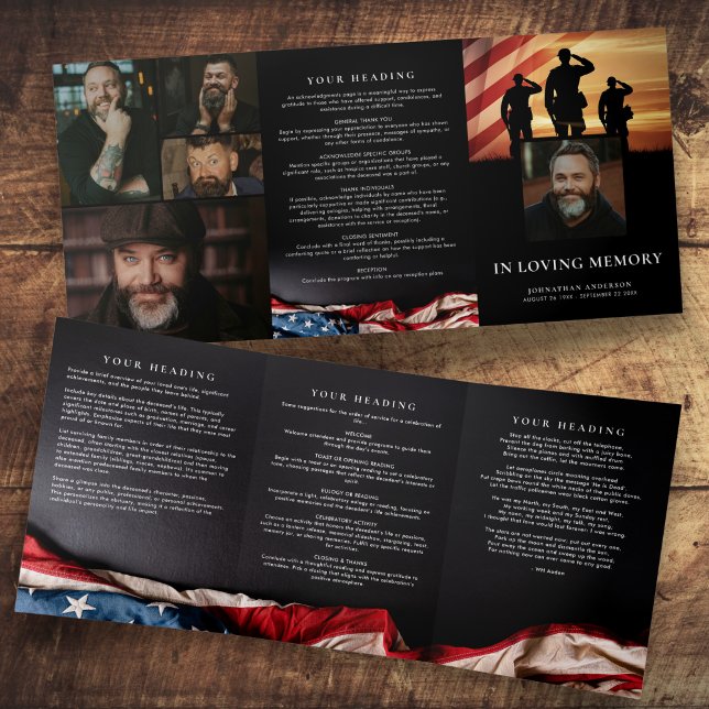 Programa Com Borda Tripla Memorial Moderno De 5 Fotografias Militares No Amo (Criador carregado)