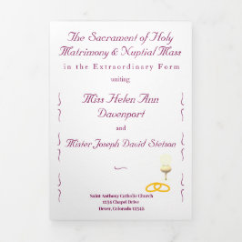 Programa Com Borda Tripla Nuptial Grace Catholic Wedding