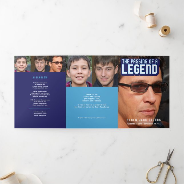 Programa Com Borda Tripla Passagem de uma lenda Funeral (Fora)